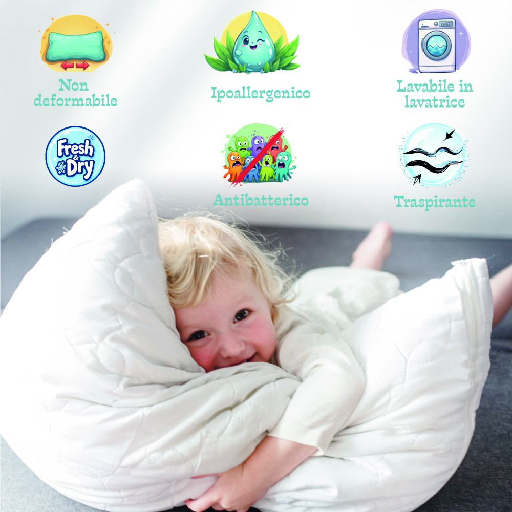 Cot Cushion 40x60 cm – Hypoallergenic, Breathable, Soft and Safe