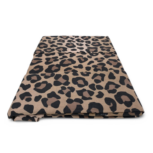 Juego de 2 sábanas dobles cuadradas MAXI en puro algodón - diseño leopardo