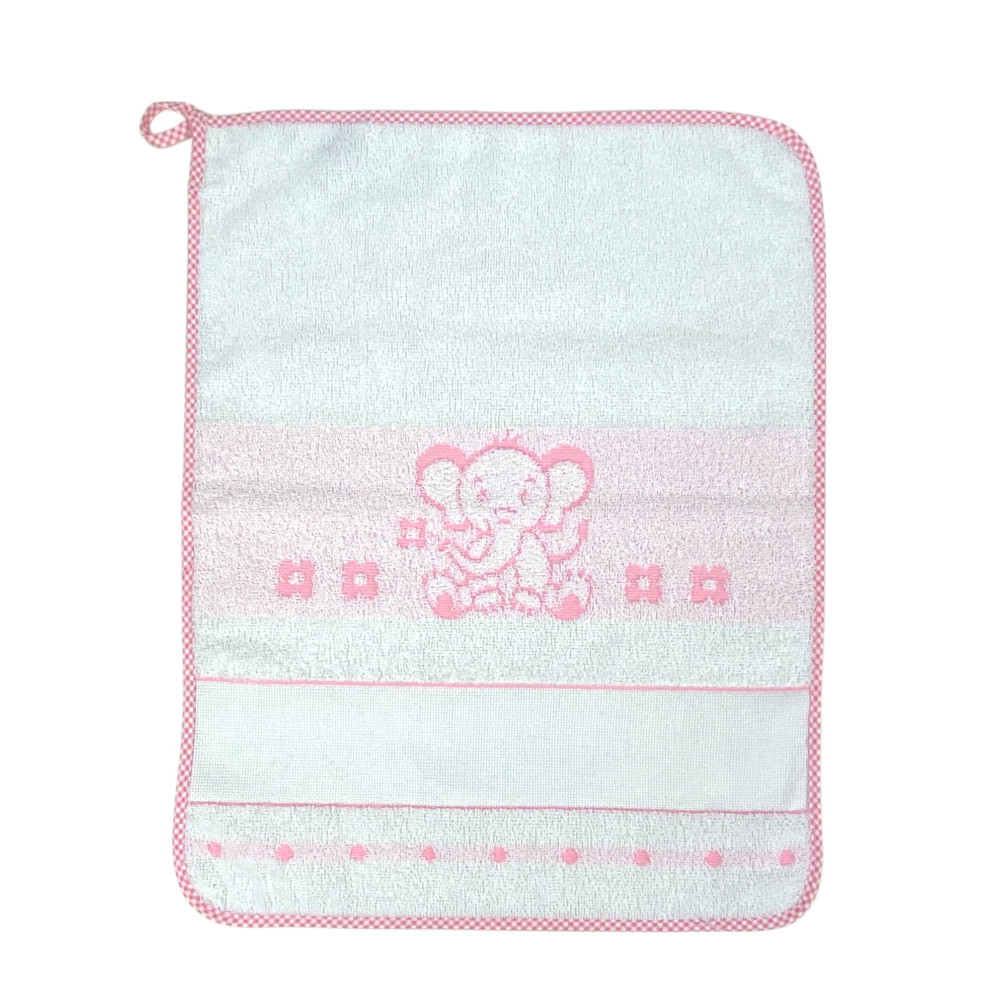 SET 3 ASCIUGAMANI ASILO bambina POPPY © cm. 40x55 puro cotone FEMMINA con tela AIDA da ricamare