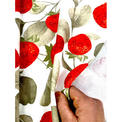 Mantel de algodón Sissi – Estampado Fresa – Made in Italy – Hecho a mano
