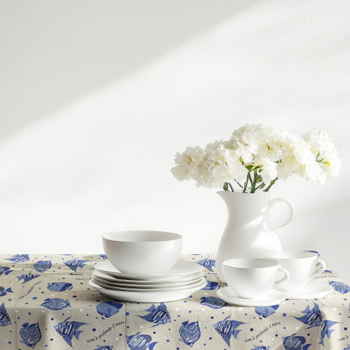 Italian Handcrafted Tablecloth – Finished with hemline on all four sides
