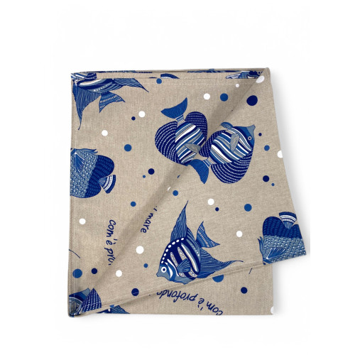 Mantel Dory "Qué profundo es el mar" – Algodón grueso – Made in Italy