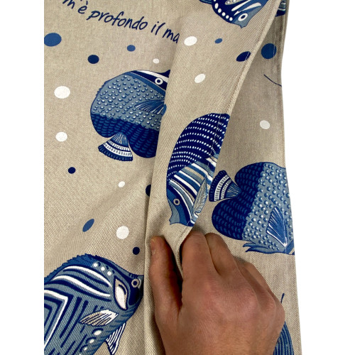 Mantel Dory "Qué profundo es el mar" – Algodón grueso – Made in Italy