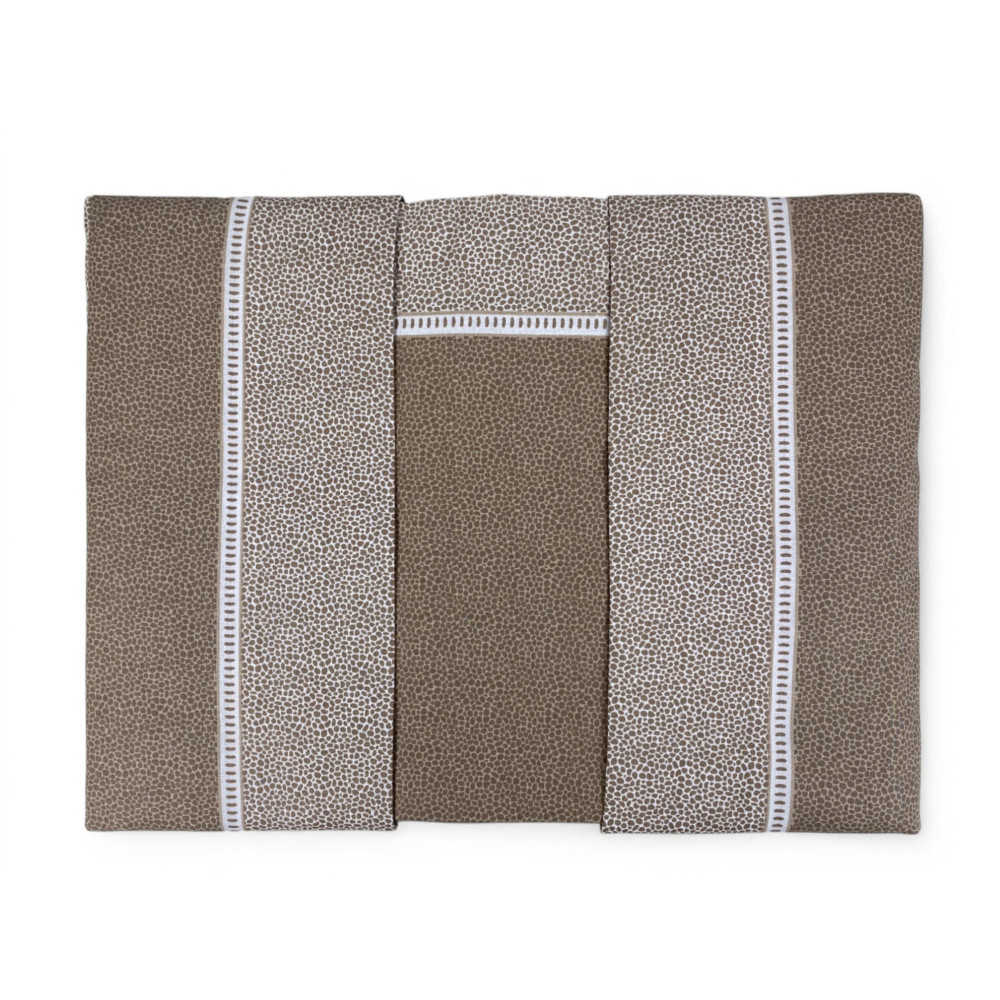Lenzuola Matrimoniali Cotone Completo MAXI - Design Moderno "Time" beige, 100% Cotone