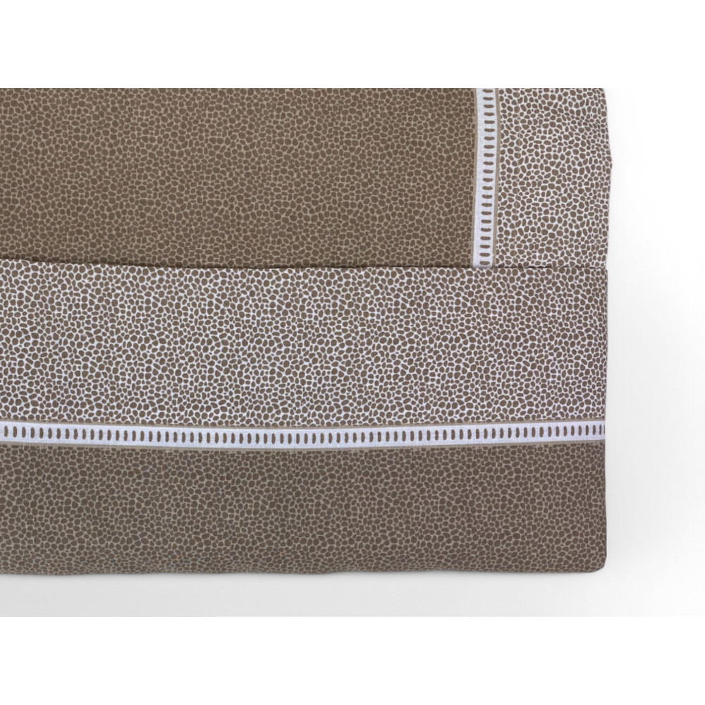 Doppellaken Baumwollanzug MAXI - Modernes Design "Time" beige, 100% Baumwolle