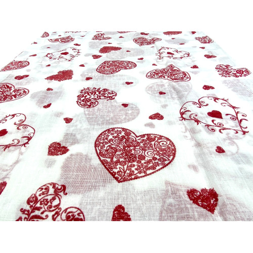 Par de cortinas de cristal Red Heart cm. 60 de la ventana y la puerta