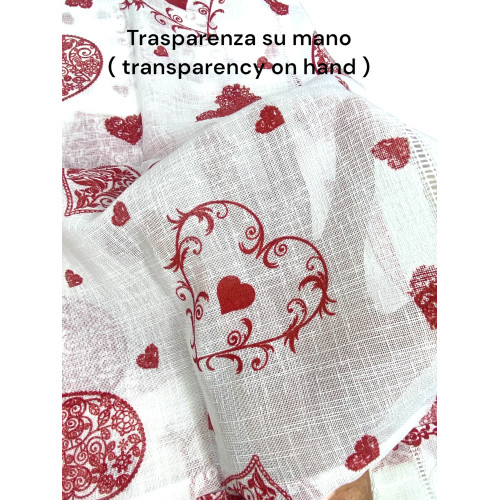 Pair of Red Heart glass curtain cm. 60 from Window and Door