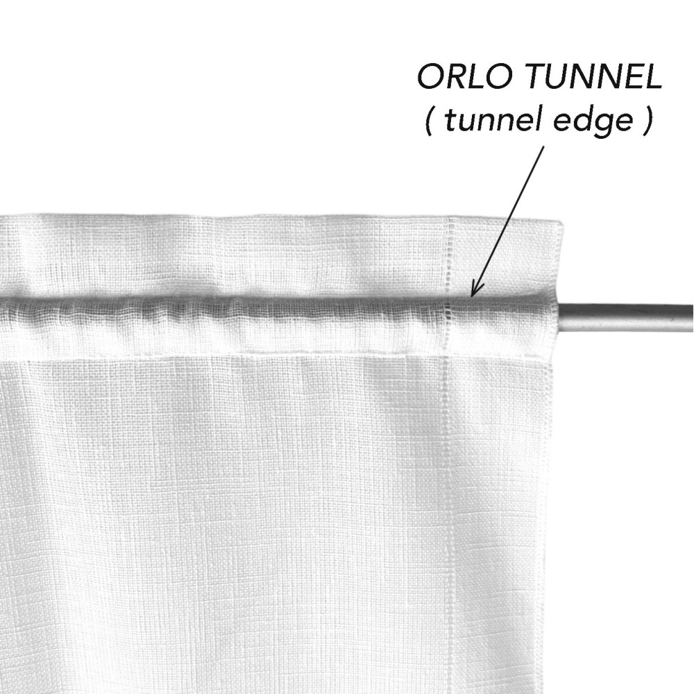Endina Smooth White - Rideau lisse Polyester de couleur unie - Semi-transparent Fabriqué en Italie