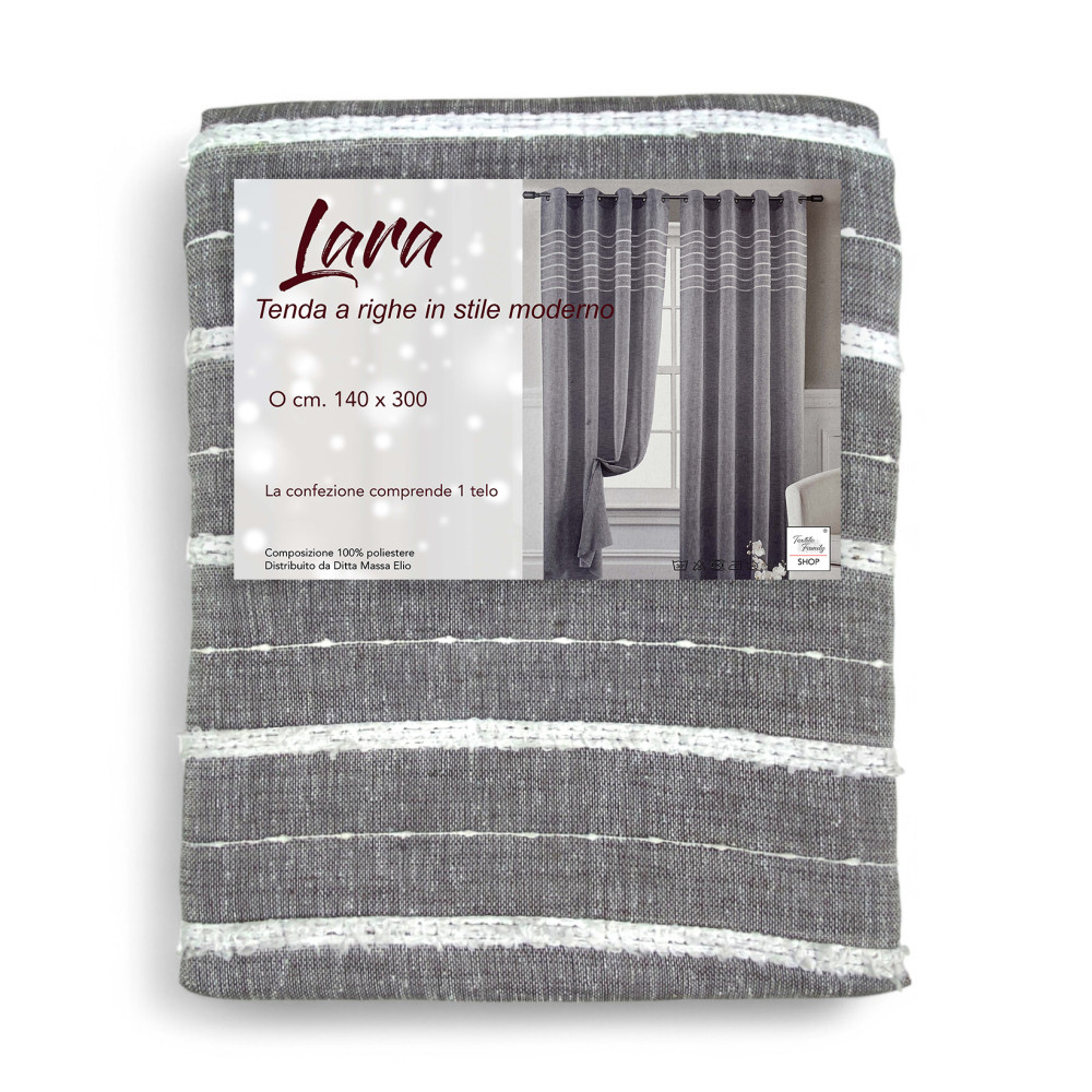Verpackung des Lara-Zeltes 140x300 cm gefaltet mit sichtbarem Etikett.