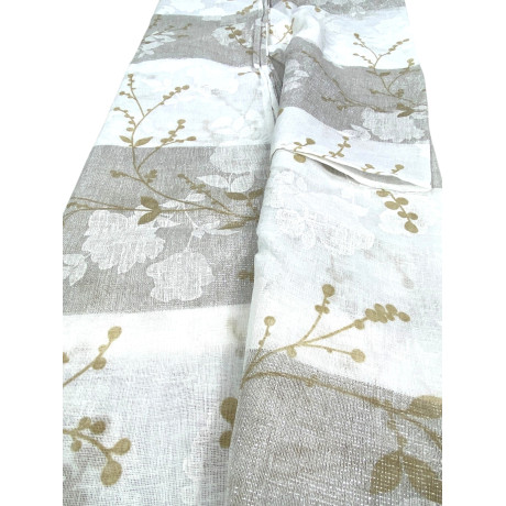 Olinka Vorhang 140x300 cm mit Blumen und Lurex - erhältlich in Beige und Grau 2