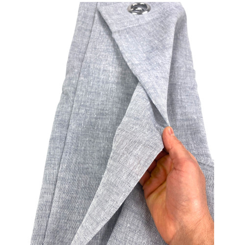 Tenda Simply Effetto Lino 140x300 - Tinta Unita Grigio con Anelli - Semitrasparente Elegante