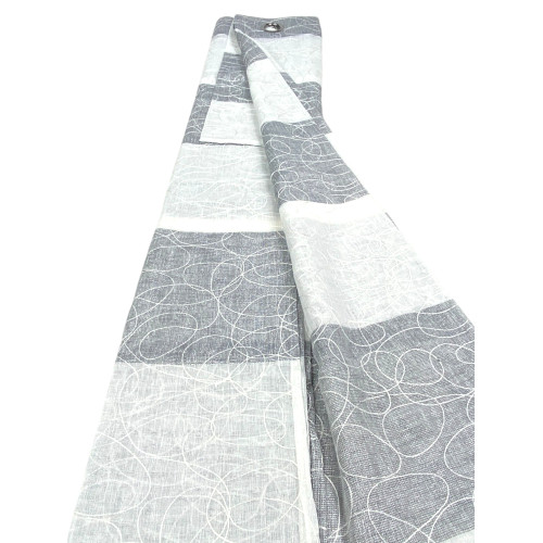 Tenda Nettuno Ricamata a Righe 140x300 cm - Poliestere Semitrasparente con Anelli​