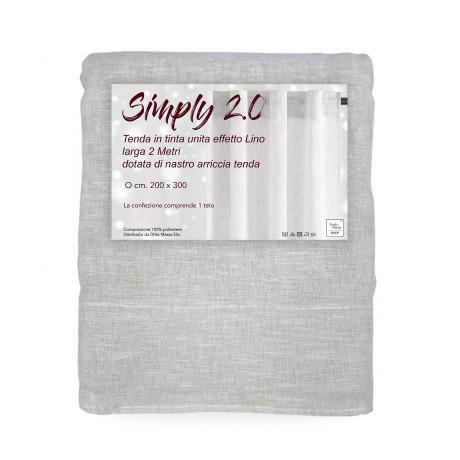 Simply 2.0 beige Vorhang 200x300 cm - Stoff in Leinenoptik mit Klebeband