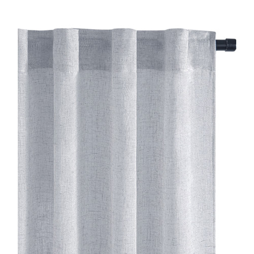 Tissu semi-transparent à texture naturelle dans les tons gris perle