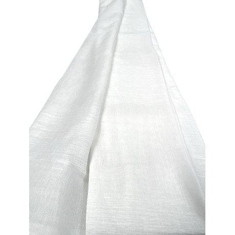 Monaco white curtain 140x300 cm with tone-on-tone stripes and tape 2