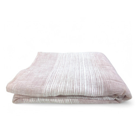Tenda Monaco rosa 140x300 cm con righe tono su tono e fettuccia 2