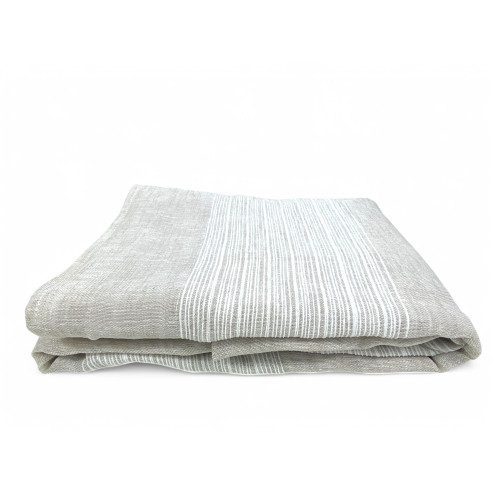 Tessuto beige semitrasparente con righe orizzontali moderne