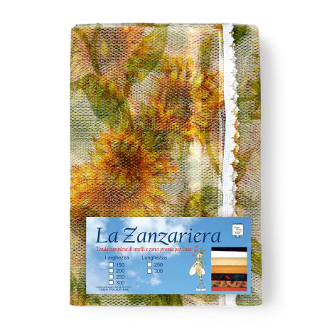 Tenda zanzariera con girasoli - rete anti insetti da esterno 150x250 cm