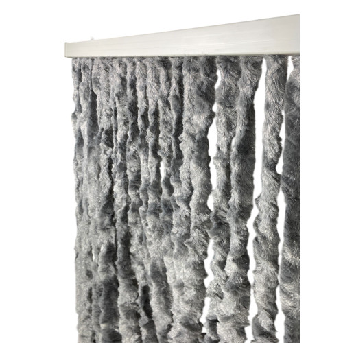 Rideau en chenille grise - Détail texture chenille