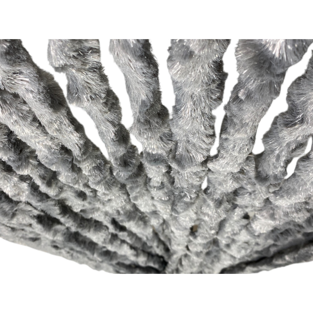 Grey chenille curtain - Easy stick mounting