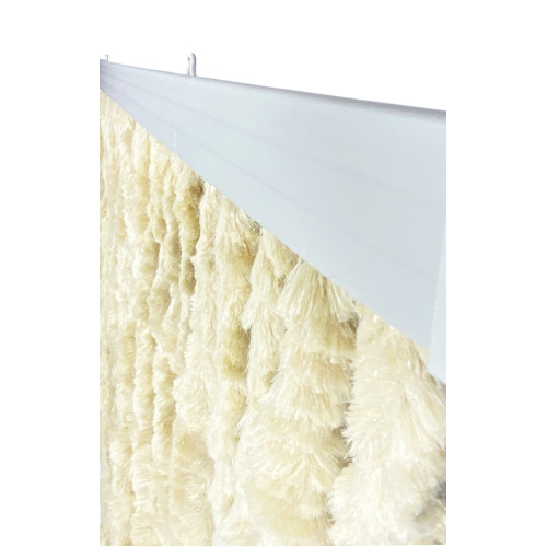 Cortina de chenilla beige - Fácil montaje