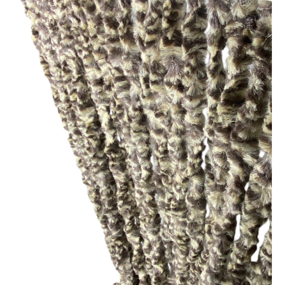 Zweifarbiger Vorhang in Beige und Braun - Detail in Chenille-Webart