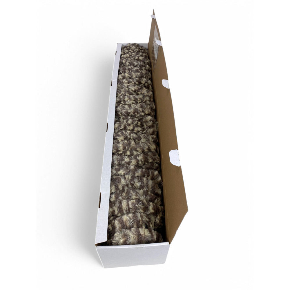 Zweifarbiger Chenille-Vorhang Beige und Braun - Insektenschutz, halbtransparent und einfach zu montieren