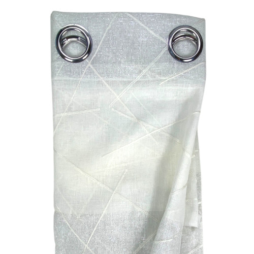 Yara Linen Effect Curtain with Steel Eyelets - Elegant Embroidered Design