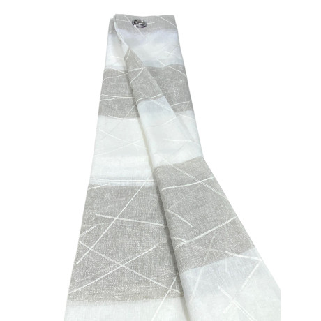 Cortina bordada Yara beige 140x300 cm con ojales metálicos - Panel moderno 2