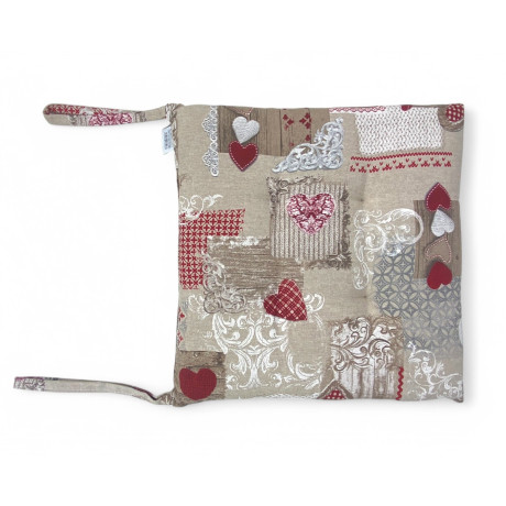 HOUSSE DE CHAISE Morbidene DORY TIROLESE Coeur MARGOT Rouge 2