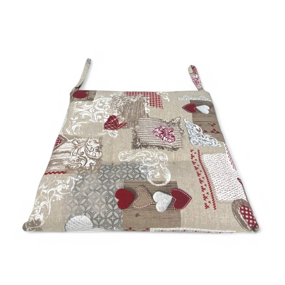 HOUSSE DE CHAISE Morbidene DORY TIROLESE Coeur MARGOT Rouge
