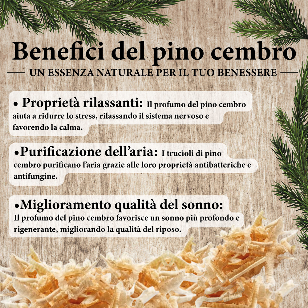 Cuscino Cirmolo 50x80 per relax e sonno profondo, favorisce il riposo naturale
