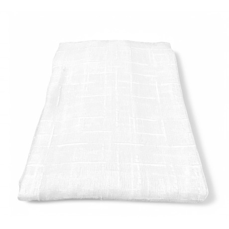 Paar Lulù Weißer Vorhang 45x150 cm - Geometrischer bestickter Stoff, ideal für Fenster 2