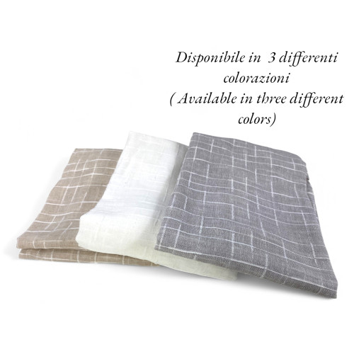 Par de cortinas Lulù White - Pack que contiene 2 hojas con tela bordada semitransparente