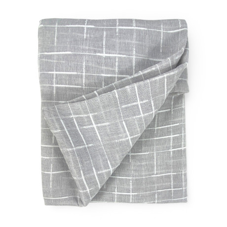 Paire de rideaux Lulù Grey 45x150 cm - Tissu brodé géométrique idéal pour les fenêtres 2