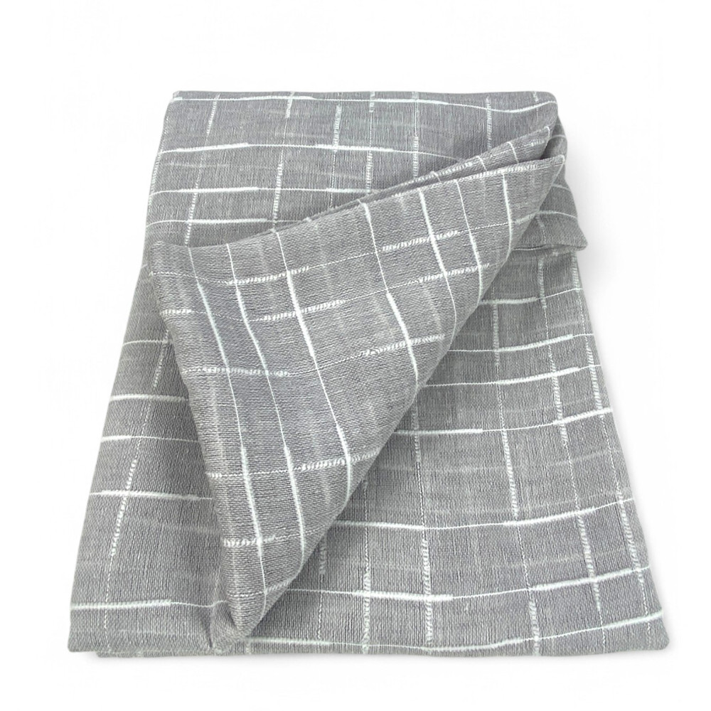 Pair of modern curtain Lulù Grey - geometric embroidered fabric - semi-transparent, easy assembly, 2 sheets