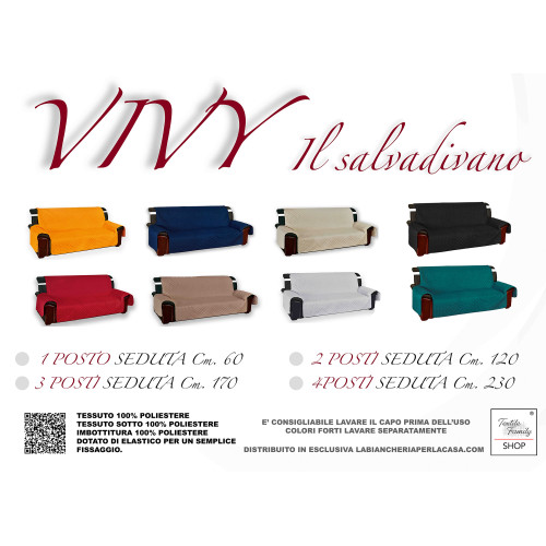 Packaging and color variants of the Vivy quilted sofa cover