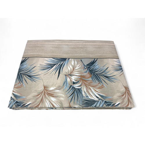 Detail of the Foglie Beige Sand bed set fabric - 100% Italian cotton