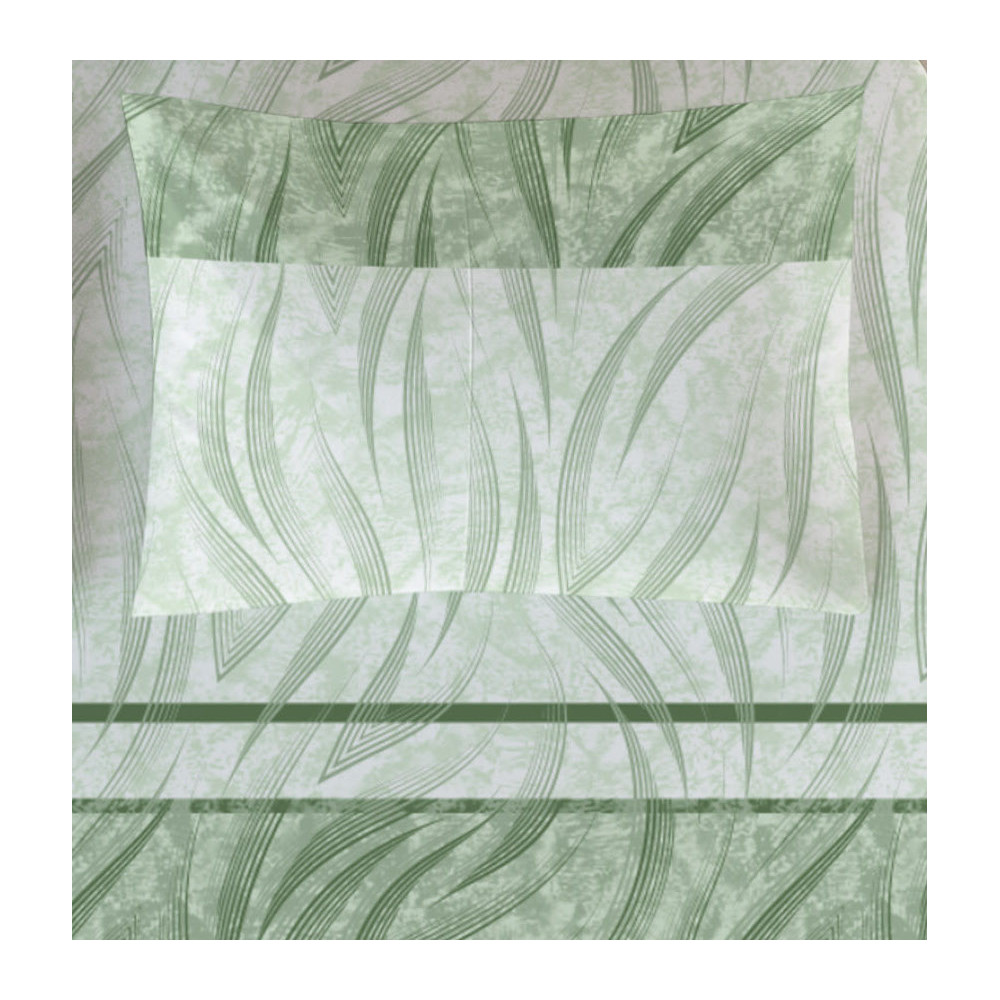 Juego de cama Curve Green - Vista superior en cama doble