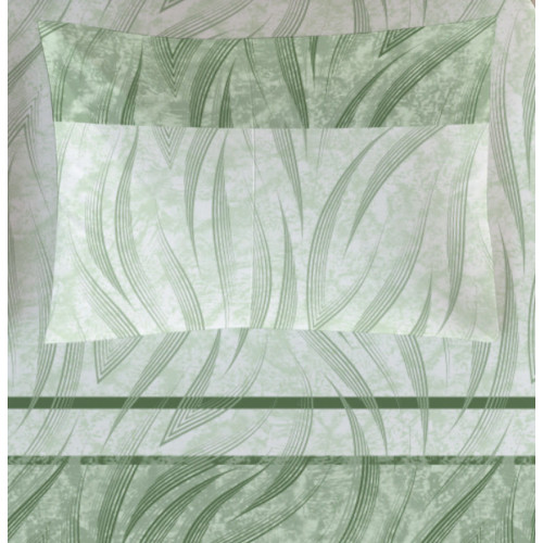 Parure de lit Curve Green - Vue de dessus sur le lit double