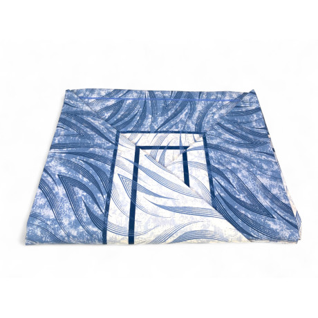 Juego de sábanas curvas azules - Patrón moderno en algodón natural - Made in Italy 2