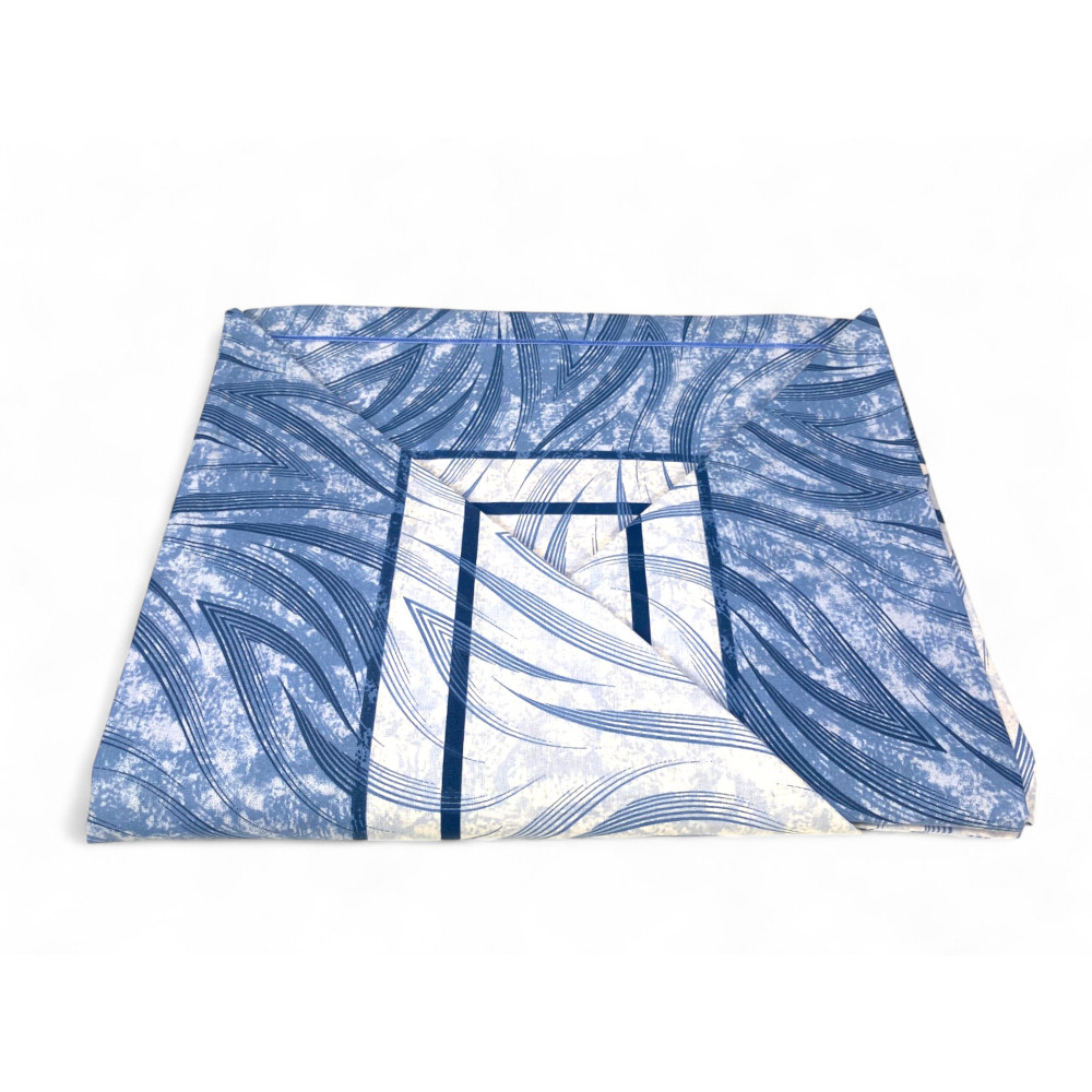 Set letto blu con design a curve - Traspirante, elegante, 100% cotone