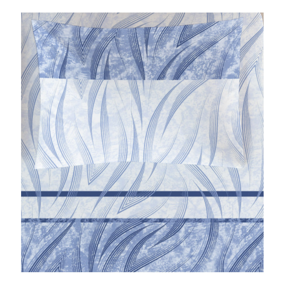 Blue Curve Bed Set - Full view of double bed