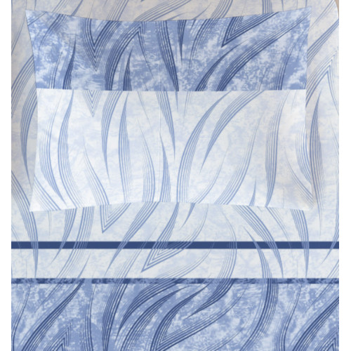 Blue Curve Bed Set - Full view of double bed