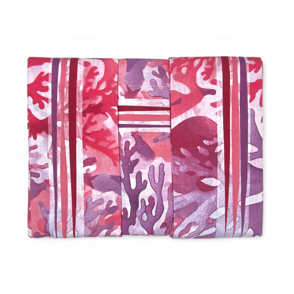 Top sheet and pillowcases with coral print - fresh and modern design