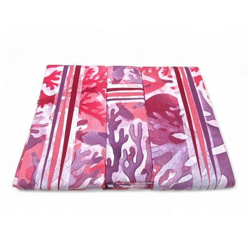 Détail en tissu pur coton - motif corail vibrant