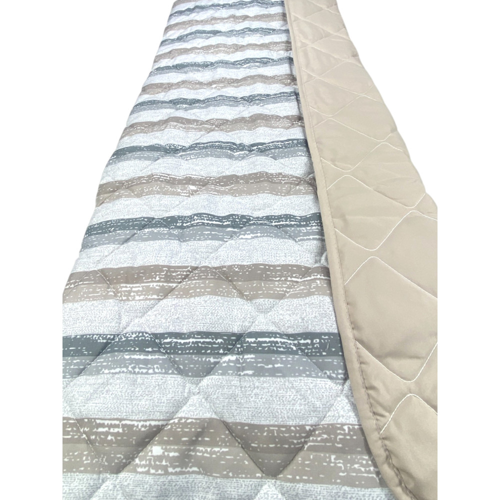 Edredón de rayas beige - Colcha de entretiempo - Microfibra 100 gr/m² - Made in Italy
