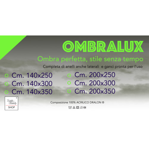 Toldo Ombralux - Acrílico Dralon® blanco macizo - Made in Italy