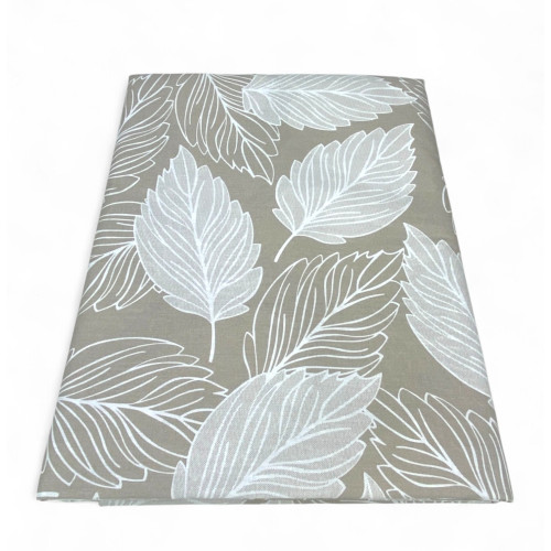 Telo arredo copritutto foglie beige 2 piazze multiuso in cotone