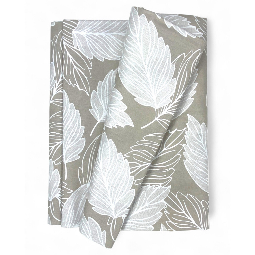 Beige leaf cover used as a sofa cover
